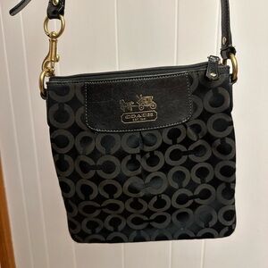 Coach Black and Gray Signature Crossbody Bag